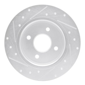 Ford Ecosport Brake Rotor (1) - Rear Right - R1 Concepts - Drilled & Slotted - Silver - `18-`22